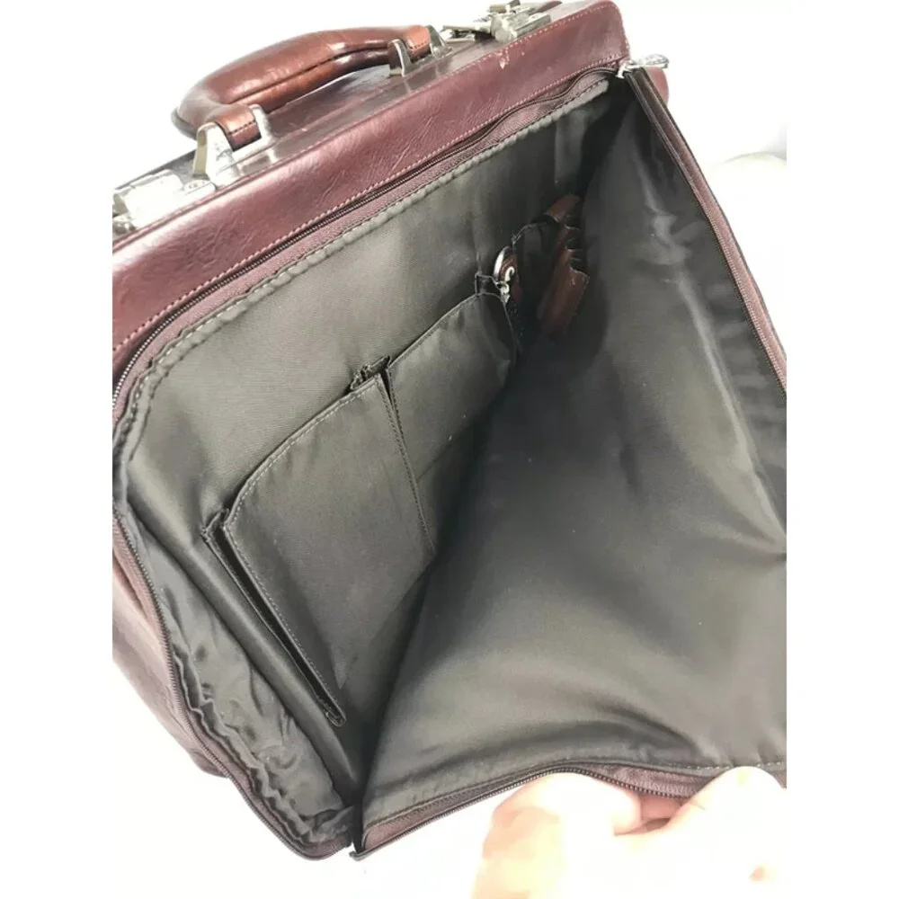Wilsons Leather Unisex Brown Pelle Studio Inner Pockets Divider Briefcase Bag‎